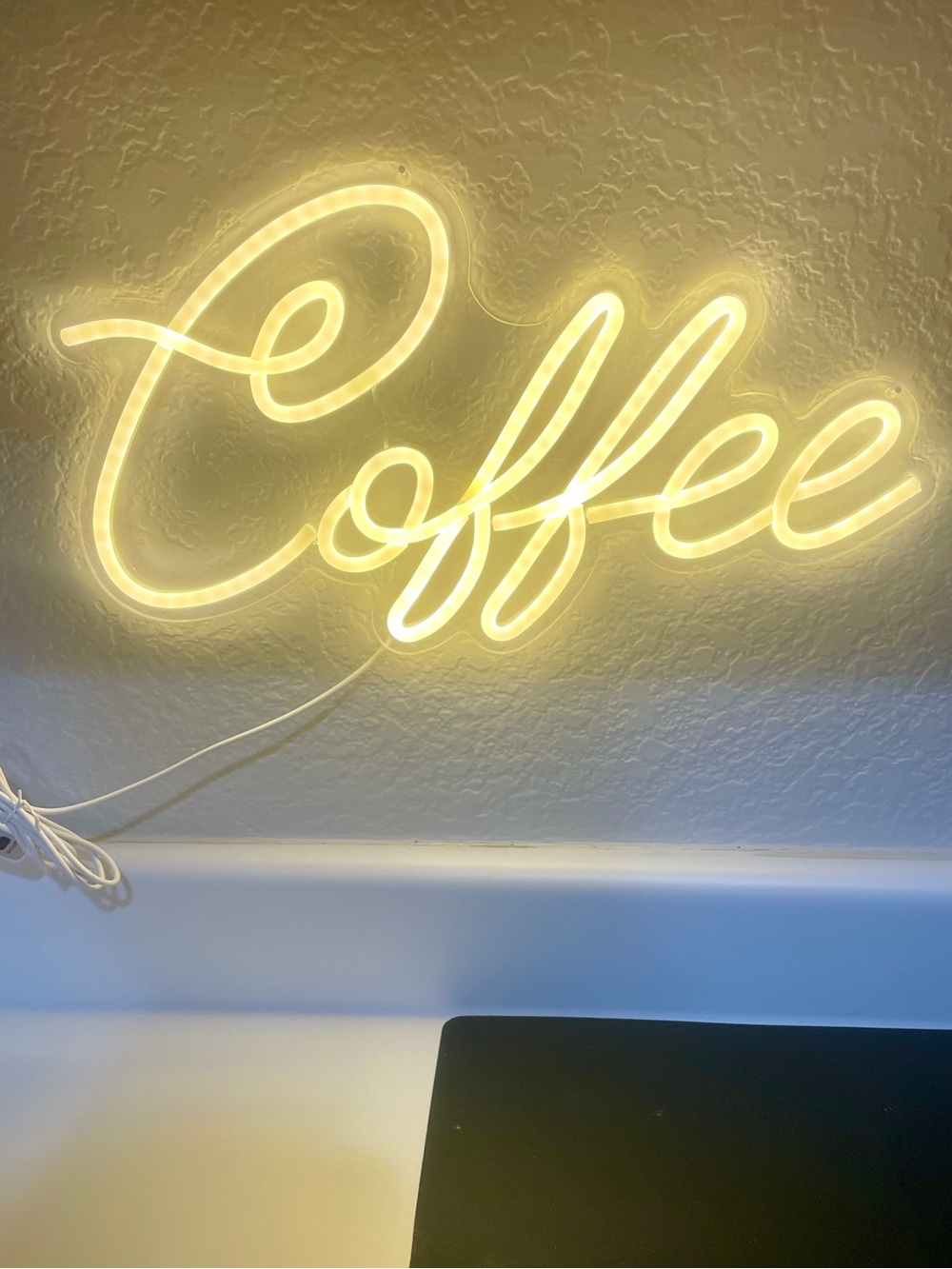 Neon "Coffee" Script Wall Light - Warm White